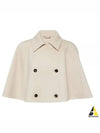 Volume Crop Double Breasted Virgin Wool Cape Beige - MAX MARA - BALAAN 2