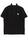 Logo Embroidery Cotton Polo Shirt Black - EMPORIO ARMANI - BALAAN 3