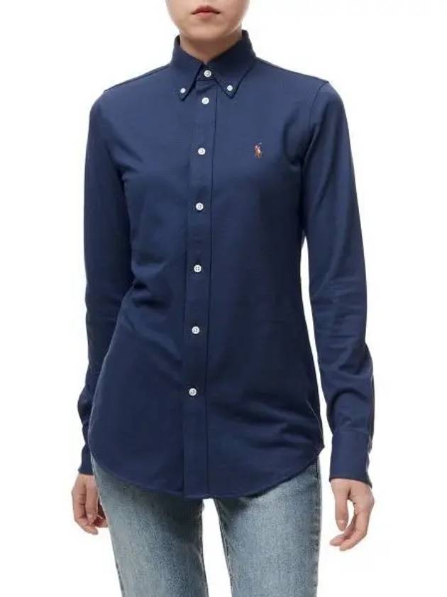 W Cotton Oxford Shirt Navy - POLO RALPH LAUREN - BALAAN 1