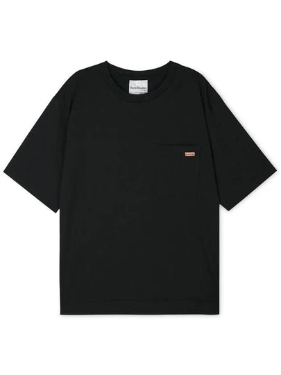 Pink Label Crew Neck Short Sleeve T-Shirt Black - ACNE STUDIOS - BALAAN 2