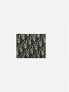 Compact Oblique Jacquard Half Wallet Black Beige - DIOR - BALAAN 2