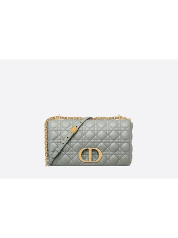 Caro Supple Cannage Calfskin Large Cross Bag Grey - DIOR - BALAAN 1