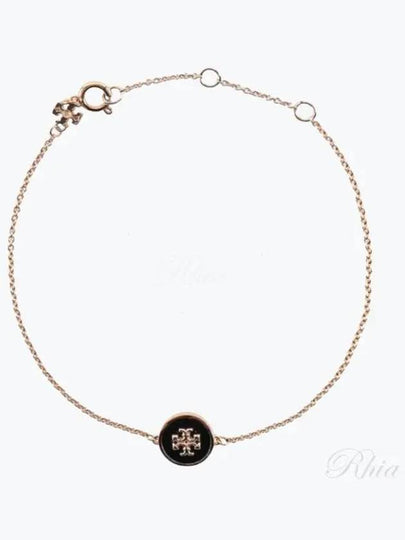 Kira Enamel Chain Bracelet Gold Black - TORY BURCH - BALAAN 2