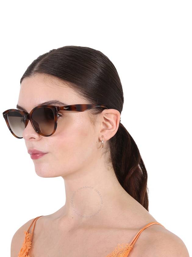 Round Gradient Cat-Eye Sunglasses Brown - SALVATORE FERRAGAMO - BALAAN 3