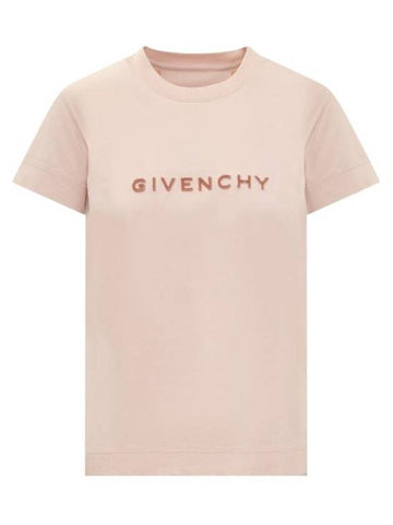 Cotton 4G Slim Fit Short Sleeve T-Shirt Pink - GIVENCHY - BALAAN 1