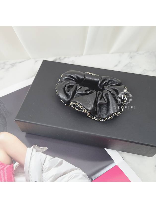 leather giblet hairband black - CHANEL - BALAAN.