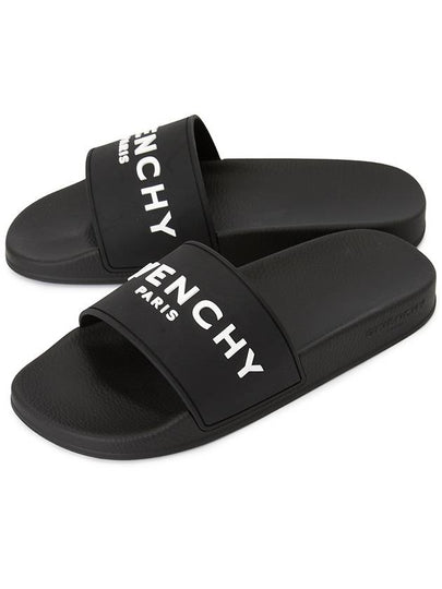 Logo Rubber Slide Slippers Black - GIVENCHY - BALAAN 2