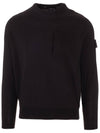 Shadow Project Pocket Crew Neck Knit Top Black - STONE ISLAND - BALAAN 1