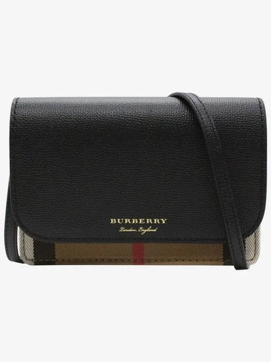 Hampshire House Check Crossbody Bag Black - BURBERRY - BALAAN 2