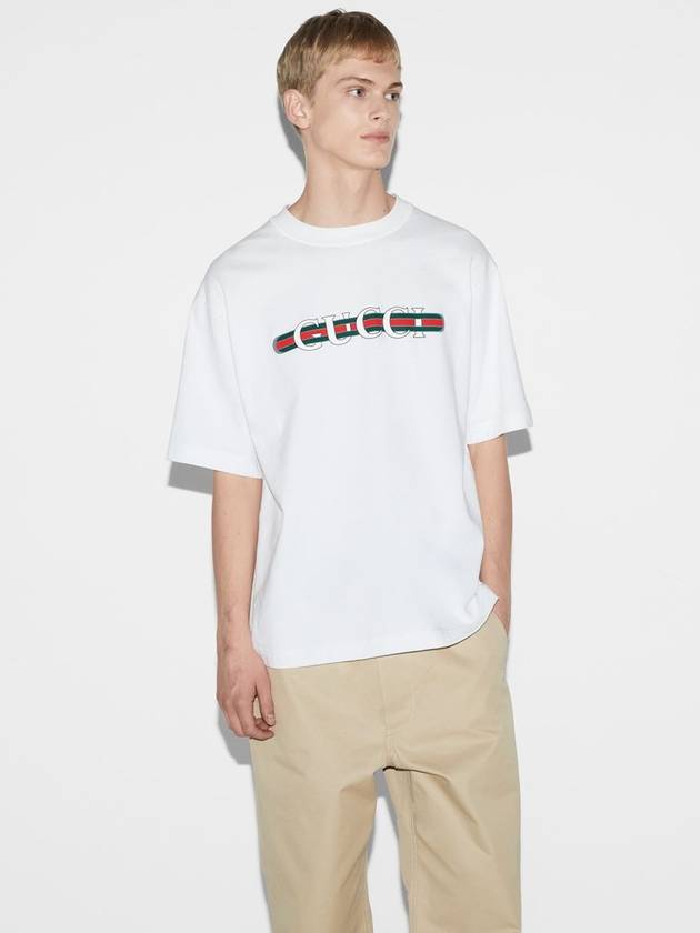 Logo Cotton Short Sleeve T-Shirt White - GUCCI - BALAAN 3