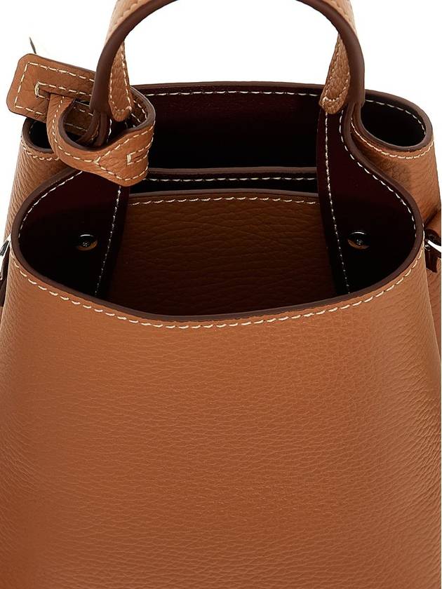 Micro Leather Mini Tote Bag Brown - TOD'S - BALAAN 5