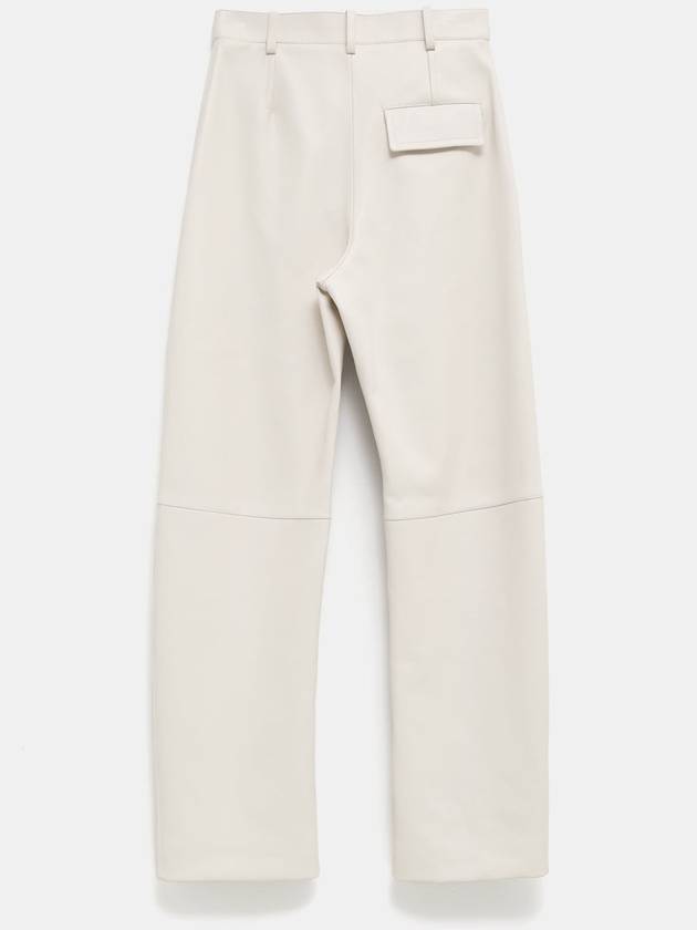 Round leather straight pants white - BOTTEGA VENETA - BALAAN 3