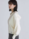 Half Zip Up Hood Pullover Knit Top Ivory - THE GREEN LAB - BALAAN 5