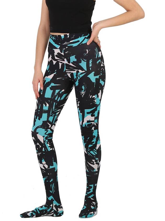 graffiti print foot leggings - BURBERRY - BALAAN 4