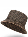 FF Logo Embroidery Cotton Bucket Hat Brown - FENDI - BALAAN 2