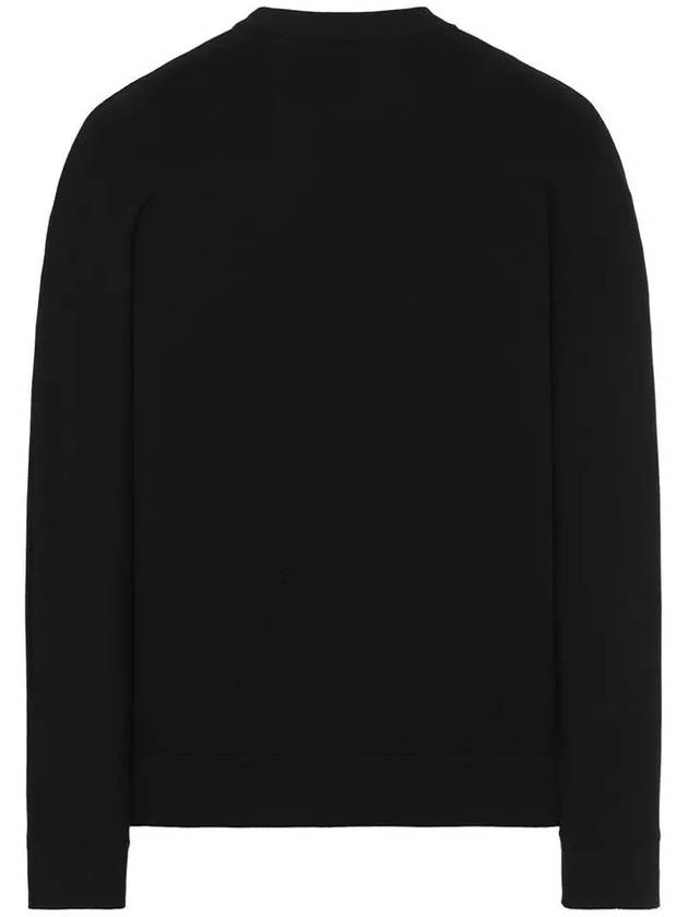 Jacquard Signature Big Logo Pullover Knit Top Black - STONE ISLAND - BALAAN 4