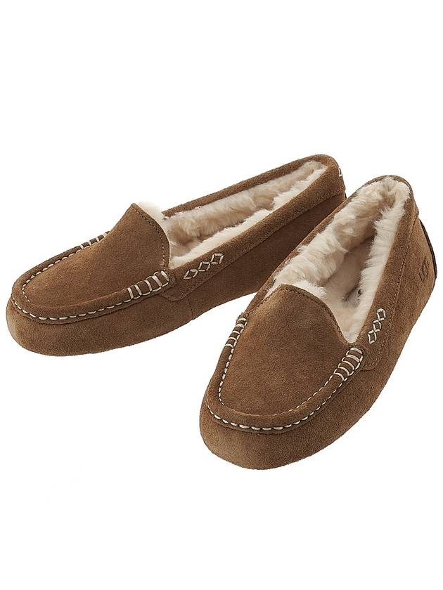 Ansley Fur Moccasin Loafer Chestnut - UGG - BALAAN.