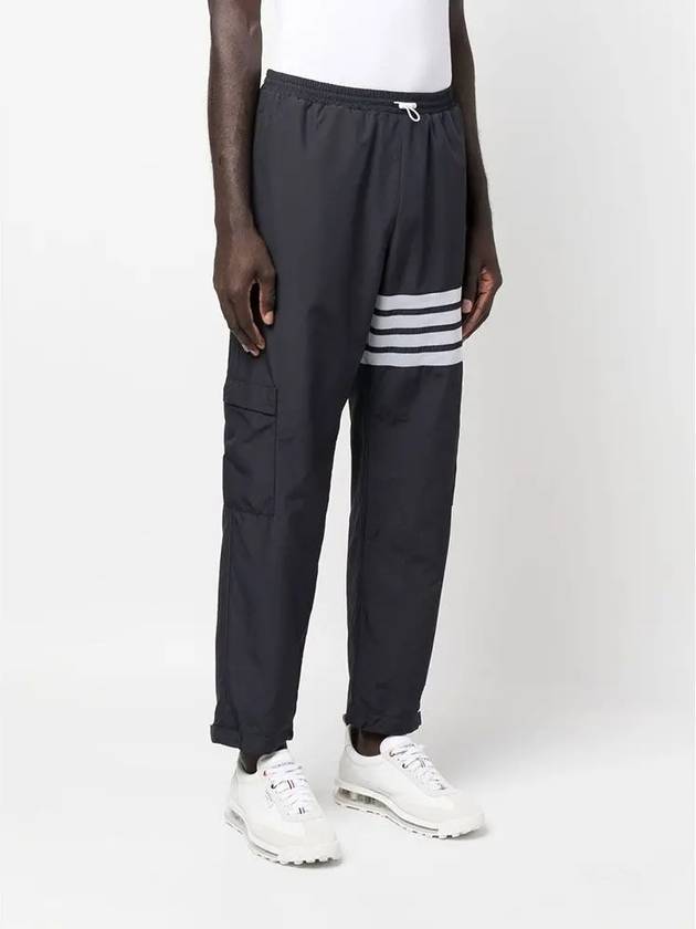 Men's Military Ripstop Mesh 4 Bar Track Pants Navy - THOM BROWNE - BALAAN 4