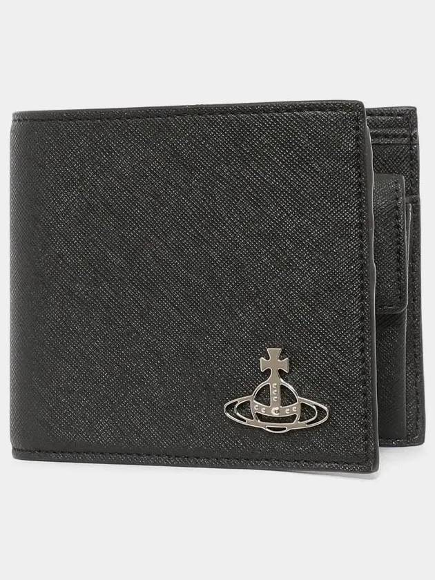 ORB Flat Logo Plaque Coin Half Wallet Black - VIVIENNE WESTWOOD - BALAAN 2