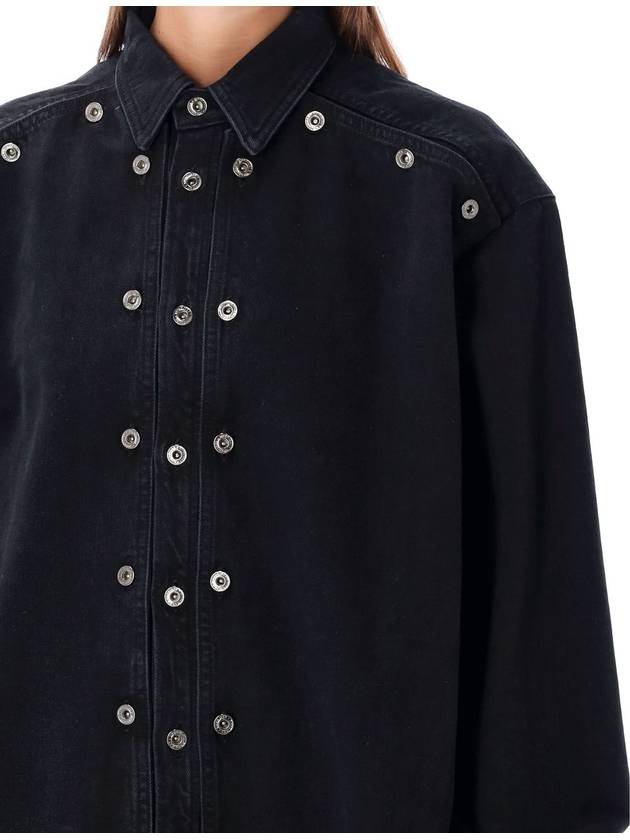 snap off denim shirt black - Y/PROJECT - BALAAN 4