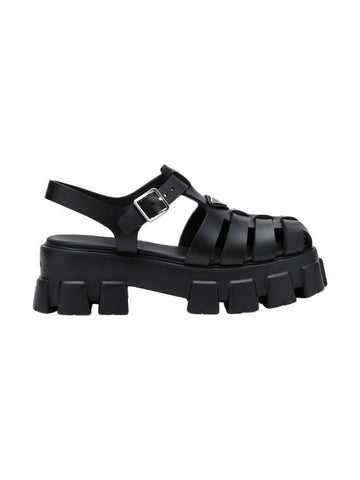 Monolith Rubber Sandals Black - PRADA - BALAAN 1