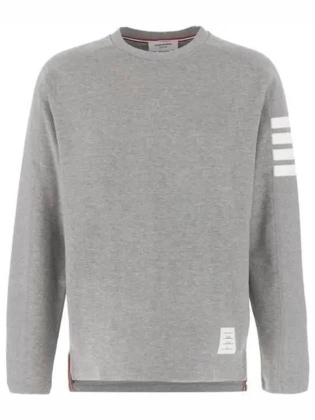 4-Bar Striped Cotton Long Sleeve T-Shirt Navy - THOM BROWNE - BALAAN 6