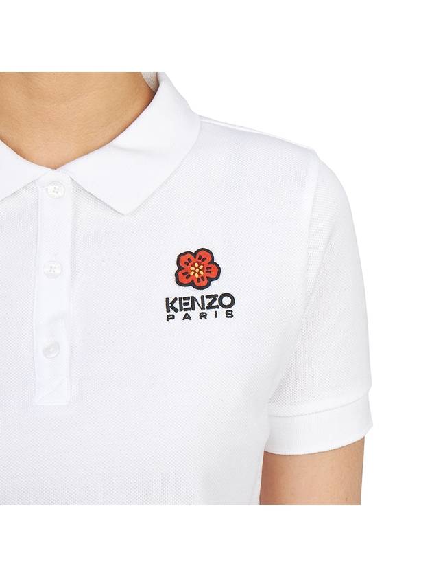 Women's Boke Flower Polo Shirt White - KENZO - BALAAN 9