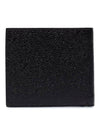 Pebble Grain Leather Half Wallet Black - THOM BROWNE - BALAAN 4