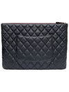 Women s A82552 Cavier Skin Classic COCO Silver Logo Large Clutch - CHANEL - BALAAN 3