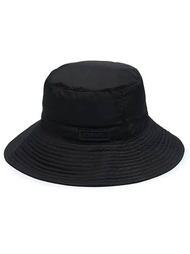 Tech Logo Patch Bucket Hat Black - GANNI - BALAAN 3