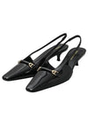 Women s Patent Blade Leather Slingback Heel Black - SAINT LAURENT - BALAAN 2