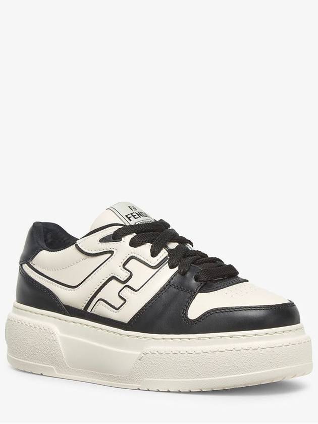 Match Leather Platform Low Top Sneakers Black - FENDI - BALAAN 3