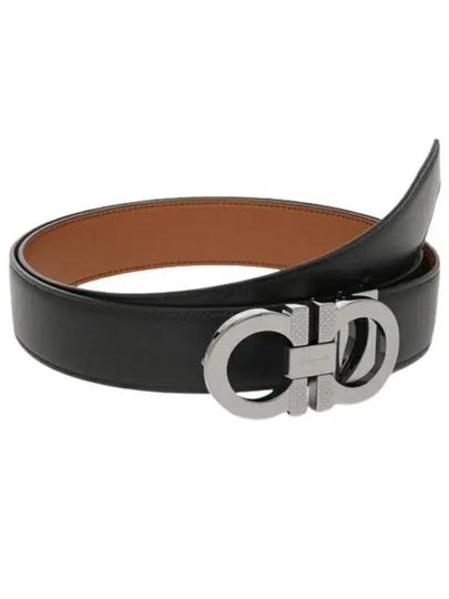 Reversible Leather Belt Black - SALVATORE FERRAGAMO - BALAAN 2