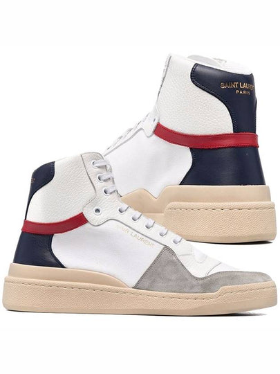 Leather Suede High Top Sneakers - SAINT LAURENT - BALAAN 2