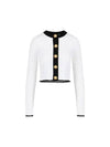 Women s Cardigan Openwork Knit Crop CF0KL047KG41 GAB - BALMAIN - BALAAN 1