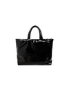 Maxi Patent Canvas Tote Bag Black - SAINT LAURENT - BALAAN 4