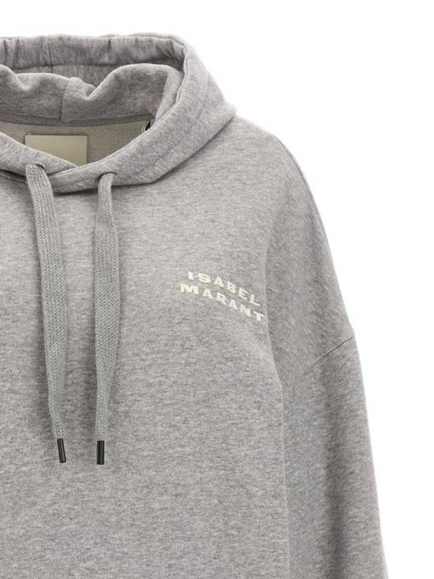 Solena Embroidered Logo Oversized Hoodie Grey - ISABEL MARANT - BALAAN 4