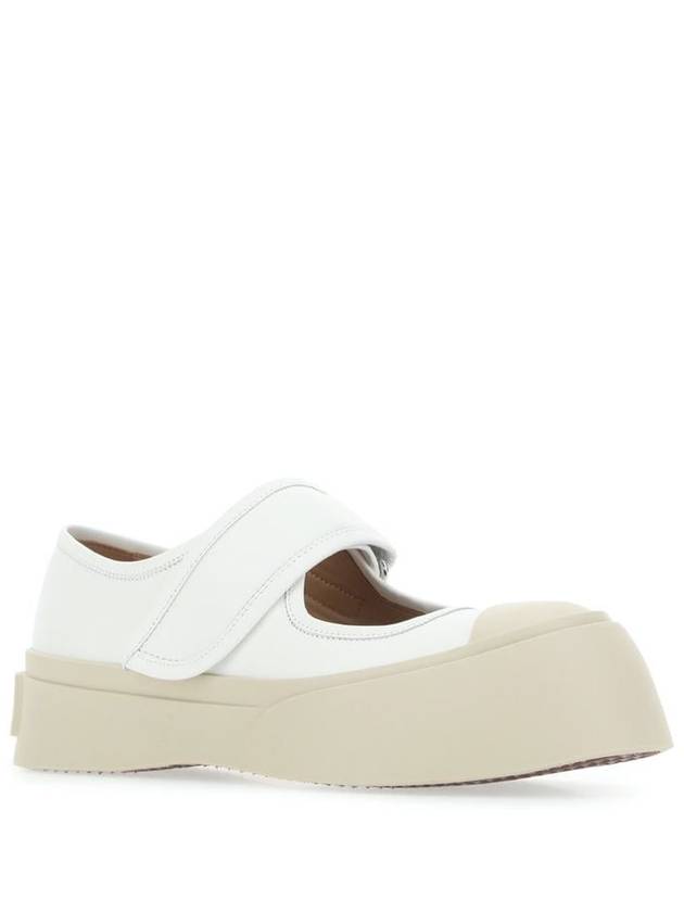 Nappa Leather Mary Jane Low Top Sneakers Lily White - MARNI - BALAAN 3