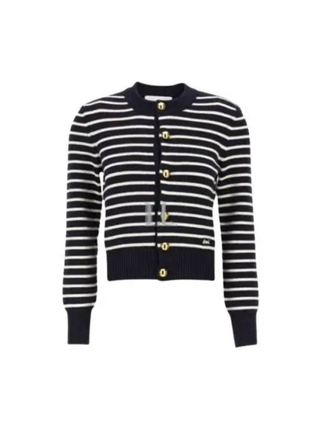 Striped Sailor Cardigan Off White Navy - AMI - BALAAN 2