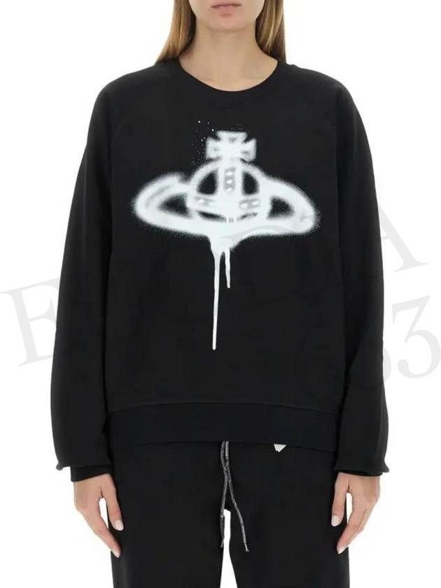 Spray ORB Raglan Sweatshirt Black - VIVIENNE WESTWOOD - BALAAN 3