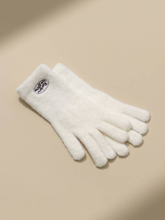 FLUFFY LOGO GLOVE WHITE - RECLOW - BALAAN 7