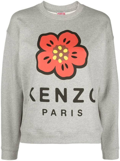 Women's Boke Flower Print Logo Sweatshirt Grey - KENZO - BALAAN 2