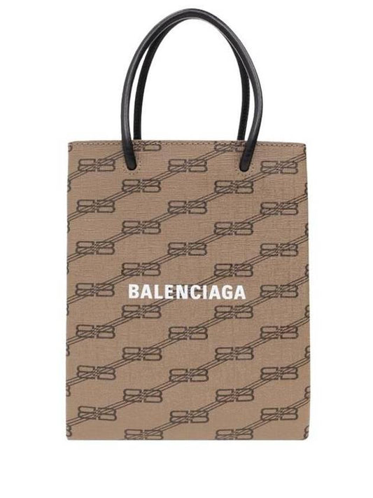 BB Monogram Mini Tote Bag Brown - BALENCIAGA - BALAAN 2