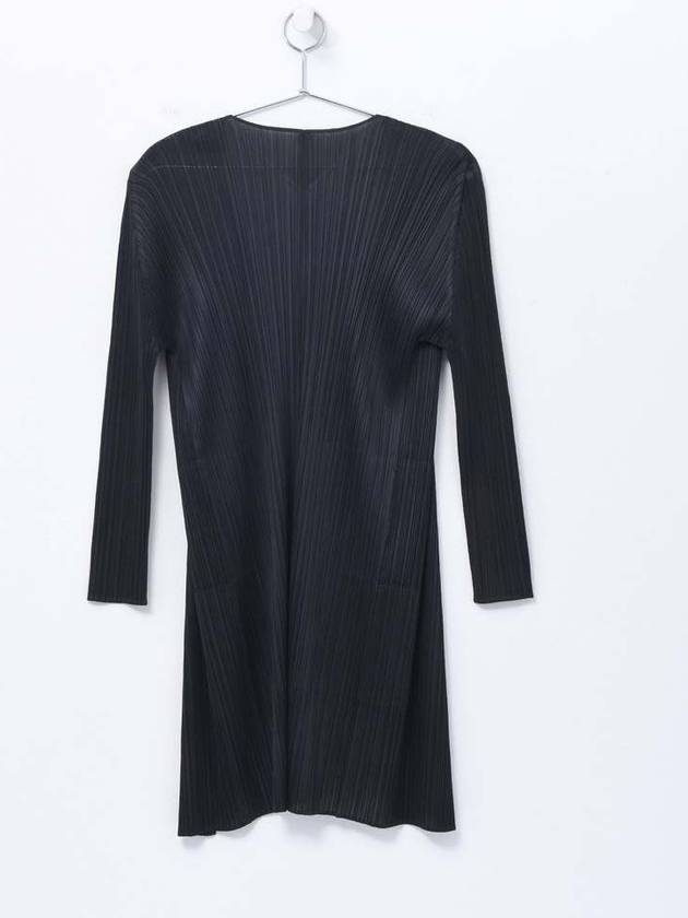 Pleated Open Cardigan Black - ISSEY MIYAKE - BALAAN 3