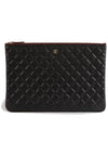 Classic Gold Hardware Caviar Large Calfskin Clutch Bag Black - CHANEL - BALAAN 2