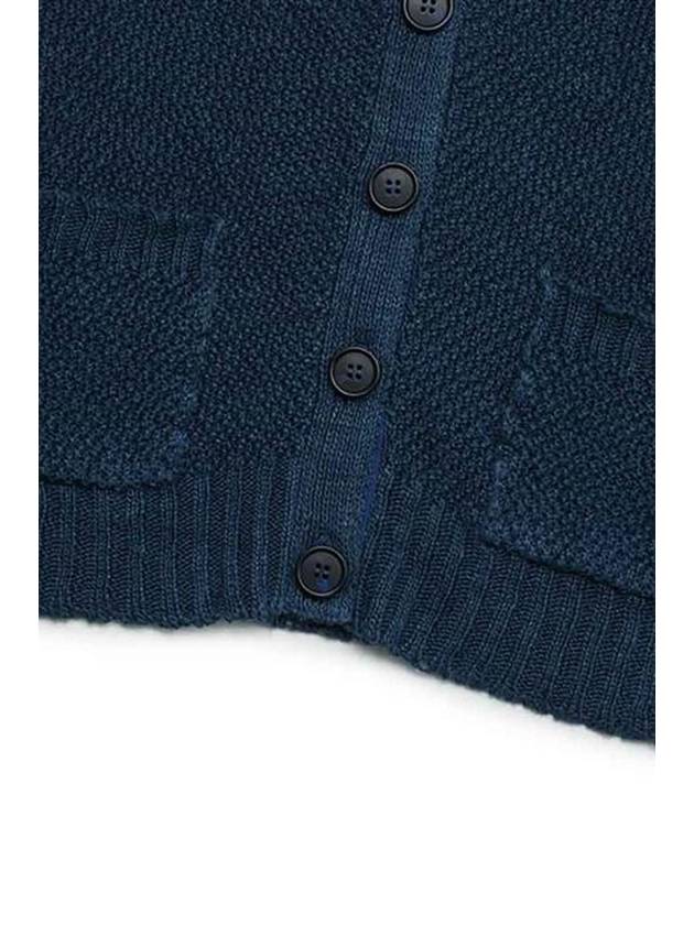 Hemp Basket Weave Knit Cardigan Blue - MAISON MARGIELA - BALAAN 5