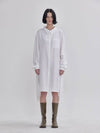 double sleeve detail tencel white shirt type dress white - LIE - BALAAN 1