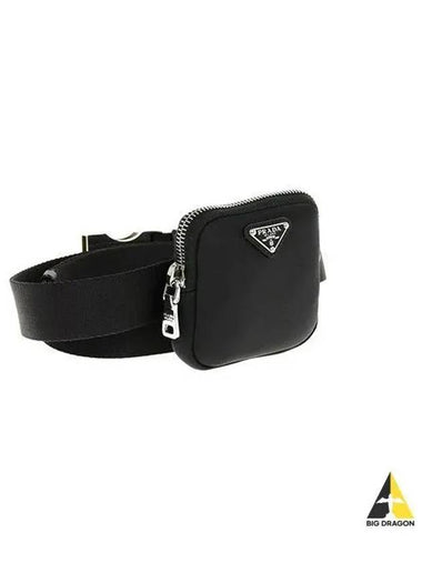 Triangular logo pouch belt black 2CN076 2DMN - PRADA - BALAAN 1