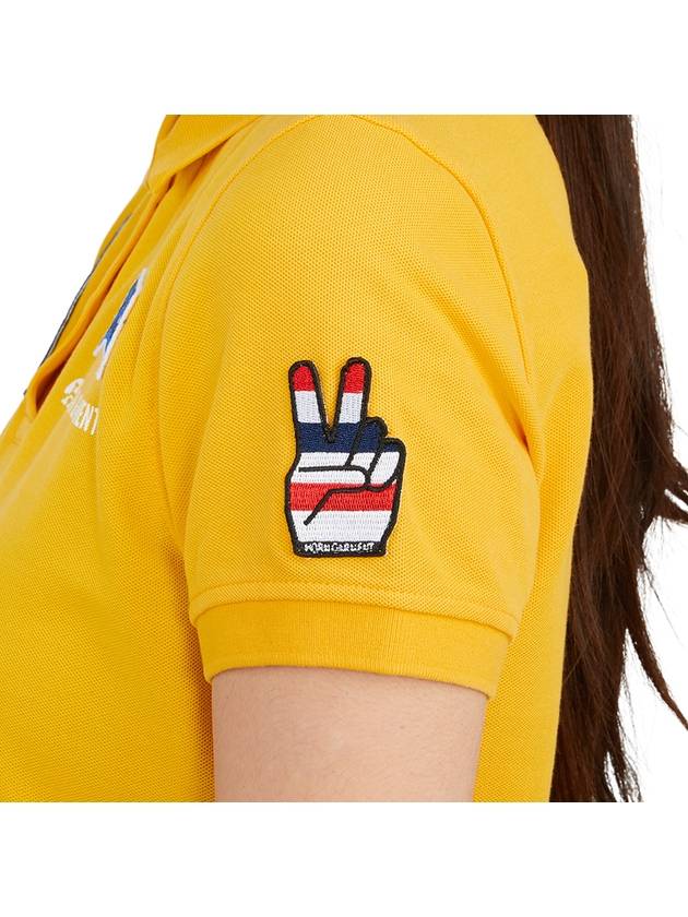 Women’s Goody Emblem Short Sleeve PK Shirt Yellow - HORN GARMENT - BALAAN 10