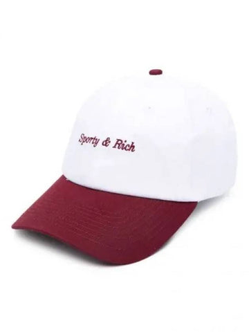 Classic Logo Hat WhiteMerlot ACAW2340WH 48 - SPORTY & RICH - BALAAN 1